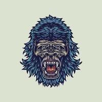 vektorillustration des gorillas, handgezeichneter linienstil mit digitaler farbe, vektorillustration vektor