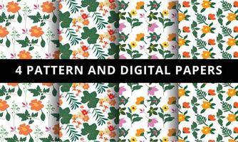 blommig mönster och digital papper vektor blommig mönster och digital papper