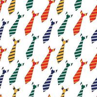 nahtlose Muster Reihe von Krawatten in verschiedenen Farben. Vektor im Cartoon-Stil