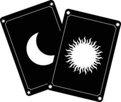 Tarot-Karten-Symbol auf weißem Hintergrund. Magie und Aberglaube. Wahrsagezeichen. flacher Stil. vektor