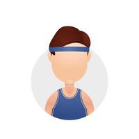 basketballspieler mit rotem trikothemd und stirnband avatar charakter symbol illustration vektor