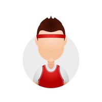 basketboll spelare med röd jersey skjorta och pannband avatar karaktär ikon illustration vektor