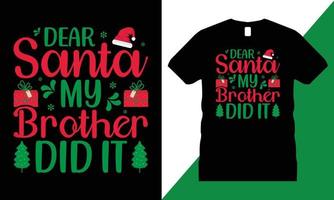 weihnachtsgrafik t-shirt design vektor. Santa, fröhlich, Pullover, hässlich, Muster, Geschenk, Karte, Party, vektor