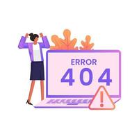 404-Fehler flaches Illustrationsdesign vektor