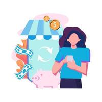 Illustrationsdesign im flachen Stil des Cashback-Service vektor