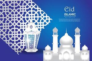 luxuriöses und elegantes design ramadan kareem mit arabischer kalligrafie, traditioneller laterne und islamischem dekorativem buntem detail des mosaiks für islamische grüße.vektorillustration. vektor