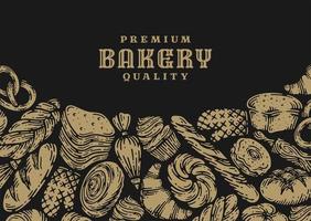 einzelnes Banner der Bäckerei im Vintage-Design. vektor