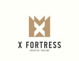 x Festung Logo-Design vektor