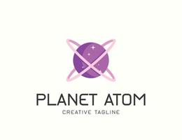 planet atom Plats logotyp design vektor