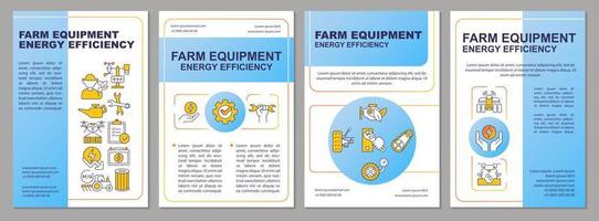 bruka Utrustning energi effektivitet blå broschyr mall. folder design med linjär ikoner. redigerbar 4 vektor layouter för presentation, årlig rapporterar.