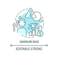 sandler sale türkis konzept symbol. verkaufstechnik abstrakte idee dünne linie illustration. Verkäufer spielt Beraterrolle. isolierte Umrisszeichnung. editierbarer Strich. vektor