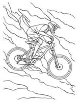 Mountainbiker Malvorlagen für Kinder vektor