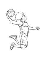 Basketball isolierte Malseite für Kinder vektor