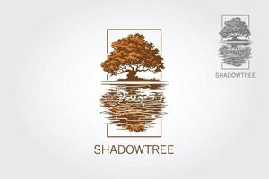 Schatten-Baum-Vektor-Logo-Vorlage. Dieser schöne Baum ist ein Symbol für Leben, Schönheit, Wachstum, Stärke und Gesundheit. vektor