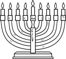 Chanukka Menorah isolierte Malseite für Kinder vektor