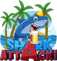 teckensnittsdesign för ord shark attack vektor