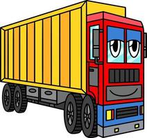 lkw mit gesicht fahrzeug cartoon farbige clipart vektor