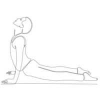kontinuerlig linje teckning av man förbi kropp yoga vektor illustration