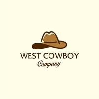 Cowboy Fedora Hut Umriss Vektor Icon Logo. Vintage braune und schwarze Fedora-Hut-Ikone, flacher Vektor einfache Elementillustration aus editierbarem klassischem Konzept