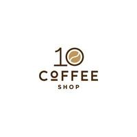 Zehn 10 Café-Konzept-Logo-Design mit Kaffeebohnen-Symbol vektor