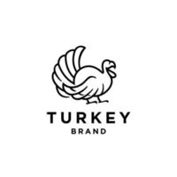 türkei vogel logo linie symbol design illustration im trendigen minimalen umriss hipster abstrakten stil, türkei für vieh logo identität. riesiges vogelmaskottchenkonzept für die tierhaltungsikone vektor