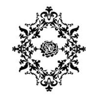 abstraktes Blumenmuster. Damast-Ornament. vektorillustration für laserschneiden, tätowierung, einlegearbeiten, logo für yoga, symbole, spitze. vektor