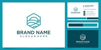 Sonne und Land-Logo-Design-Inspiration vektor