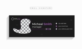 E-Mail-Signatur-Vorlagendesign oder Cover-Design, Mehrzweckvorlage für Firmenkunden mit einem modernen Layout für Autorenfotos. vektor