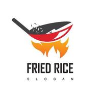 friterad ris restaurang logotyp mall vektor