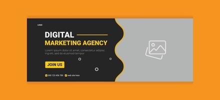 digitale marketingagentur business social media facebook cover design vorlage vektor