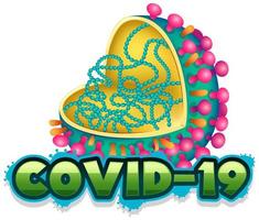 covid 19 Zeichenvorlage mit Viruszelle vektor