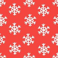 Schneeflocke einfaches nahtloses Muster. weißer Schnee auf rotem Hintergrund. abstrakte tapete, verpackungsdekoration. symbol des winters, frohe weihnachten, frohes neues jahr, feier, vektor, illustration vektor