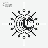 alfabet c tatuering logotyp vektor