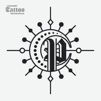 Alphabet p Tattoo-Logo vektor