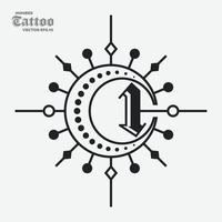 siffra 1 tatuering logotyp vektor