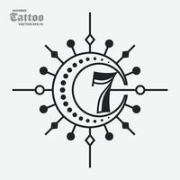 siffra 7 tatuering logotyp vektor