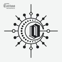 Tattoo-Logo mit der Nummer Null vektor