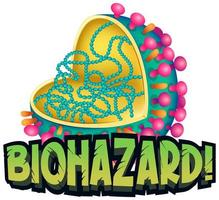 biohazard med coronaviruscell-affisch vektor