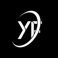 yf logotyp. y f design. vit yf brev. yf brev logotyp design. första brev yf länkad cirkel versal monogram logotyp. vektor
