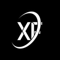 xf-Logo. xf-Design. weißer xf-Buchstabe. xf-Brief-Logo-Design. Anfangsbuchstabe xf verknüpfter Kreis Monogramm-Logo in Großbuchstaben. vektor