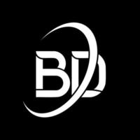 bd logotyp. b d design. vit bd brev. bd brev logotyp design. första brev bd länkad cirkel versal monogram logotyp. vektor