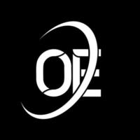 oe-Logo. oe-Design. weißer oe-Buchstabe. oe-Buchstaben-Logo-Design. Anfangsbuchstabe oe verknüpfter Kreis Monogramm-Logo in Großbuchstaben. vektor