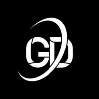 gd-Logo. GD-Design. weißer gd-buchstabe. gd-Buchstaben-Logo-Design. Anfangsbuchstabe gd verknüpfter Kreis Monogramm-Logo in Großbuchstaben. vektor