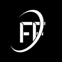 ff logotyp. f f design. vit ff brev. ff brev logotyp design. första brev ff länkad cirkel versal monogram logotyp. vektor