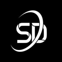 SD-Logo. SD-Design. weißer sd-buchstabe. SD-Brief-Logo-Design. anfangsbuchstabe sd verknüpfter kreis monogramm-logo in großbuchstaben. vektor
