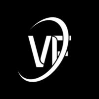 vf-Logo. vf-Design. weißer vf-buchstabe. vf-Brief-Logo-Design. Anfangsbuchstabe vf verknüpfter Kreis Monogramm-Logo in Großbuchstaben. vektor