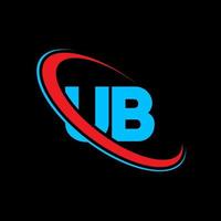 ub-Logo. Ub-Design. blauer und roter ub-buchstabe. ub-Buchstaben-Logo-Design. Anfangsbuchstabe ub verknüpfter Kreis Monogramm-Logo in Großbuchstaben. vektor