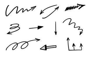 Vektorsatz handgezeichneter Pfeile, Elemente zur Präsentation vektor