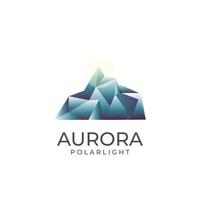 isberg vektor illustration logotyp träffa förbi aurora ljus reflexion