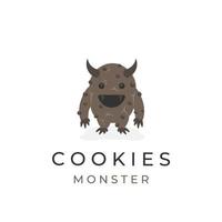Schokoladenkekse Monster Vektor Illustration Logo